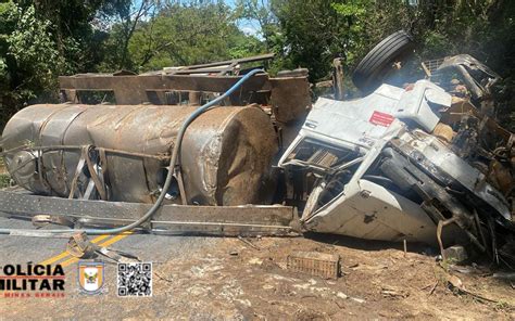 Caminh O Tanque Perde Freios Capota Bate Em Barranco E Interdita