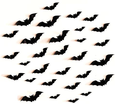 Fashionwu 80pcs 3D Bats Stickers, Halloween Party Supplies Waterproof ...