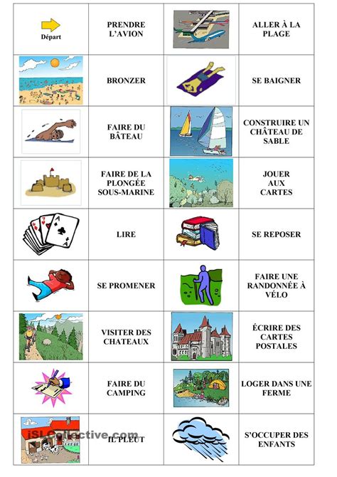 Les Vacances Langue Francaise Fiches P Dagogiques Vocabulaire