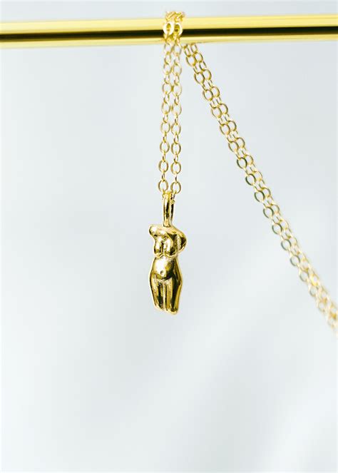 Crt Gold Plated Naked Female Body Gold Necklace Body Necklace Figure