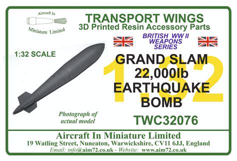 Grand Slam Bomb Aircraft In Miniature Ltd -TWC32076