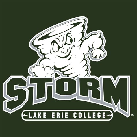 Lake Erie College Storm Primary Logo Long Sleeve T Shirt - Forest ...