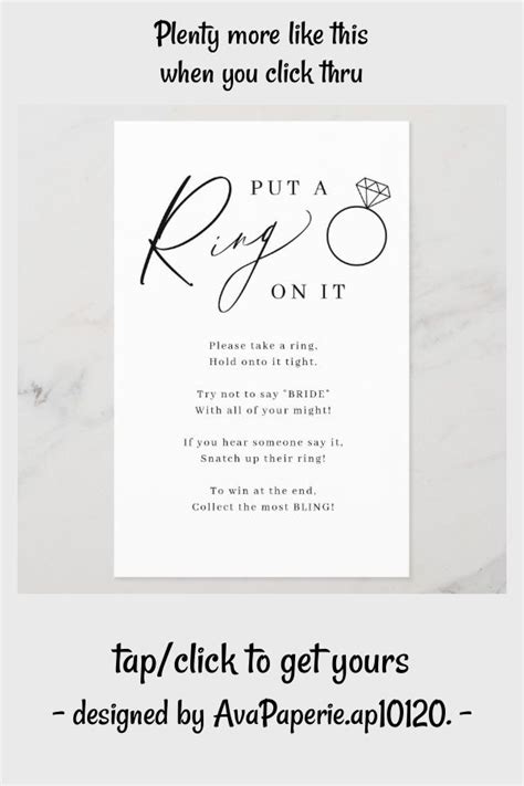 Minimalist Put A Ring On It Bridal Shower Game Zazzle Bridal Shower