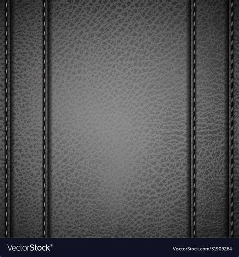 Grey leather background with stitches Royalty Free Vector