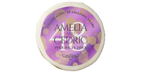 Elegant 48th Amethyst Wedding Anniversary Sugar Cookie Zazzle