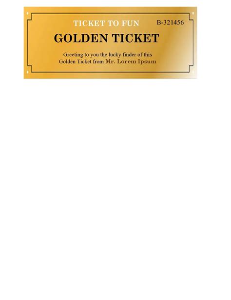 13 Editable Golden Ticket Templates (Free Downloads)