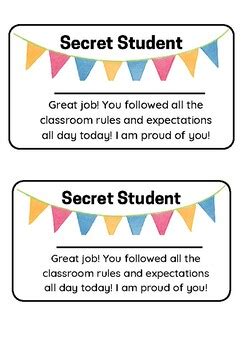 Secret Student by Teaching Firsties from the Heart | TPT