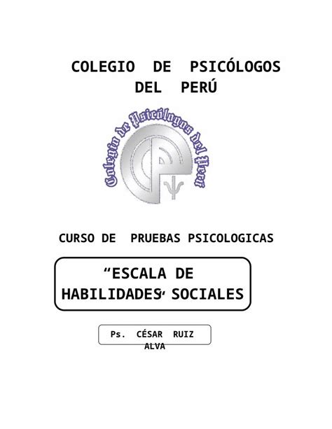 DOC Escala De Habilidades Sociales PDFSLIDE NET