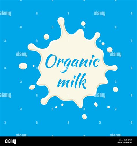 Organic Milk Label Vector Milk Splash And Blot Design Shape Creative Illustration Stock Vector