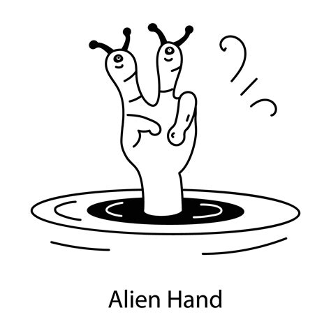 trendy alien hand  vector art  vecteezy