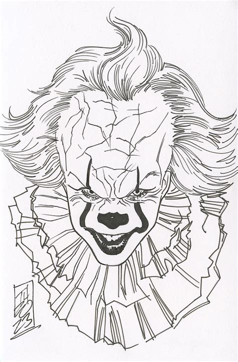 Pennywise | IT - Signed ORIGINAL Drawing by Tom Hodges (1/1) | Pristine ...