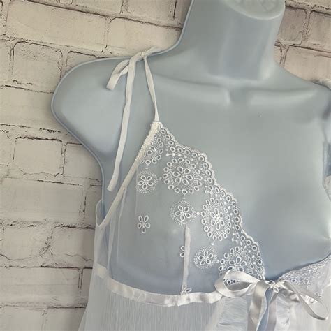 Victorias Secret Sheer Lace Lingerie White Top Size Gem