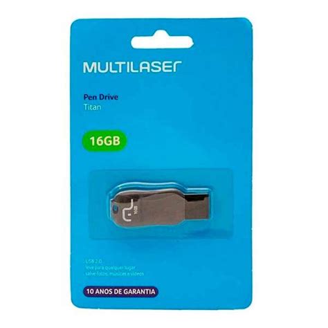 PEN DRIVE MULTILASER TITAN PRETO 16GB PD602