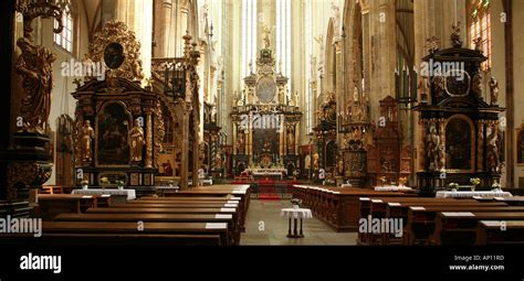 Interior View Tyn Church Old Town Square Prague Czech Republic