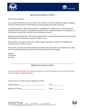 Fillable Online Dobroydpt P Schools Nsw Edu Special Education In Ethics