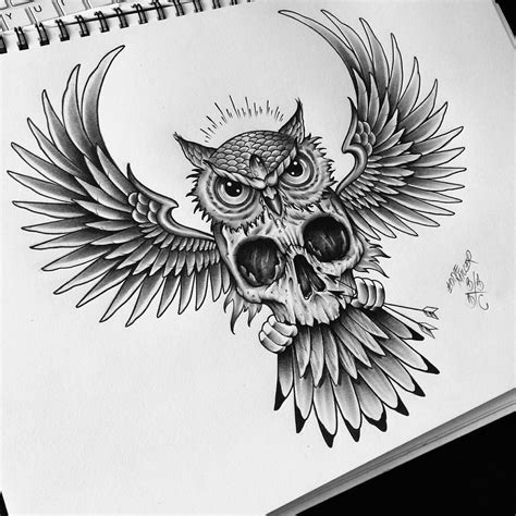 Owl Drawings For Tattoos