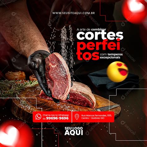 Açougue Carnes Social Media PSD Editável download Designi