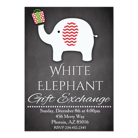 Christmas Holiday White Elephant Party Invitation Au