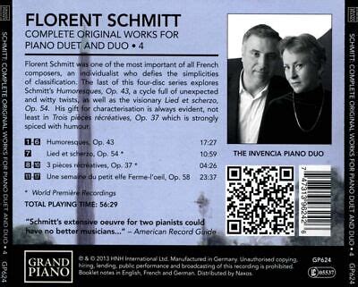 FLORENT SCHMITT COMPLETE ORIGINAL WORKS FOR PIANO DUET AND DUO VOL 4