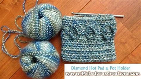 Crochet Pot Holder And Hot Pad Pattern Diamond Crochet Pot Holder Free Crochet Pattern