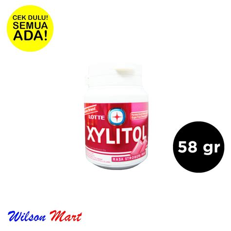 Jual LOTTE XYLITOL RASA STROBERI MINT PINK MERAH 58 GRAM PERMEN KARET