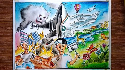 war  peace drawing poster  stop war stop war  peace