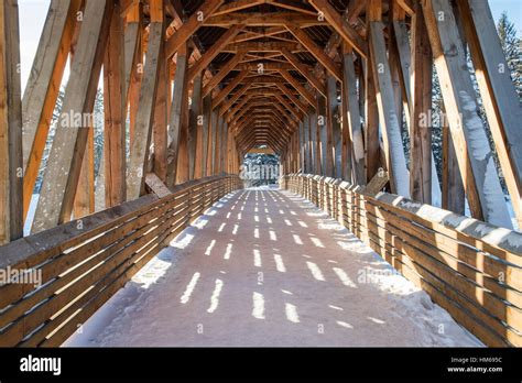 Kicking Horse Pedestrian Bridge over Kicking Horse River; Golden ...