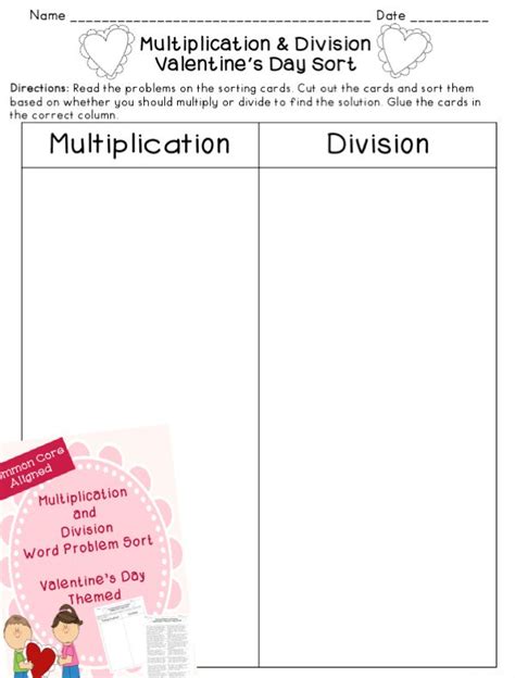 Valentine S Day Multiplication And Division Word Problem Sort