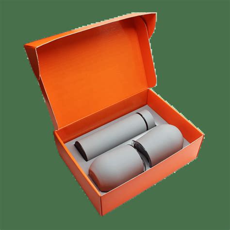 Набор Cofer Hot Box SC термос два кофера серый оранжевый купить с логотипом на заказ в