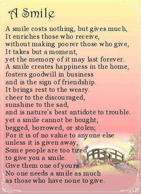 A Smile Costs Nothing Helen Steiner Rice Poems Quotes Inspirational