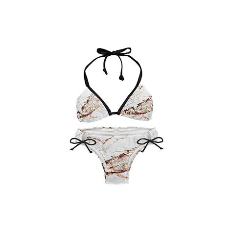 Suojapuku Bikini Da Donna Costume Da Bagno A Due Pezzi Marmo Bianco Insiemi Del Bikini Delle