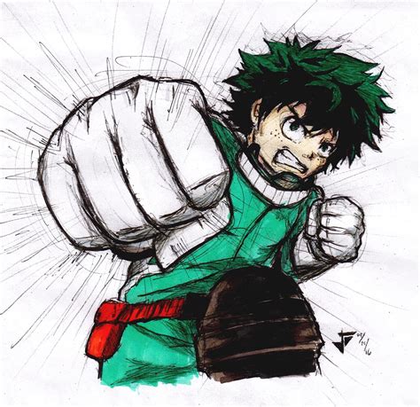 Deku My Hero Academia Detroit Smash Drawing