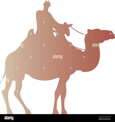 Wise Men In Camel Silhouette Character Vector Illustration Design Stock