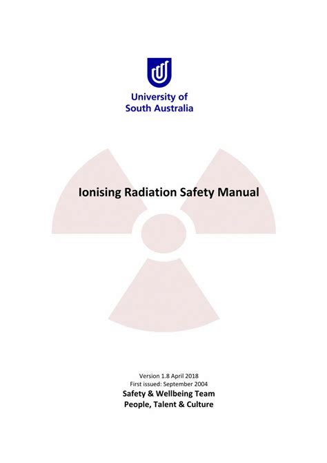 PDF Raqdiation Safety Manual University Of South Australiaw3 Unisa