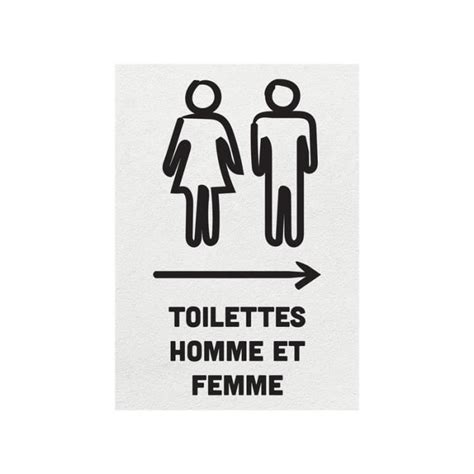 Sticker Toilettes Homme Et Femme Fl Che Droite Format A Fond Blanc