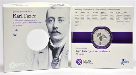 Finnland 10 Euro Karl Fazer - Schokoladenfabrikant 2016 PP