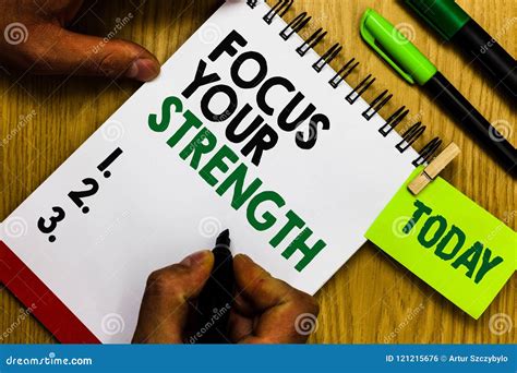 Handwriting Text Focus Your Strength Concept Meaning Improve Skills