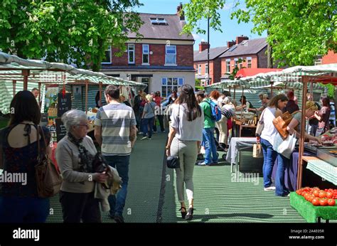 Street market, Chorlton, Manchester Stock Photo - Alamy