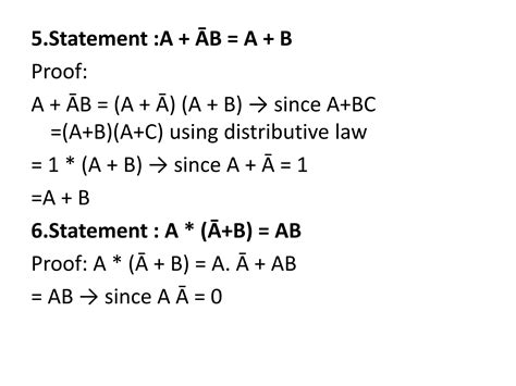 Basic theorems and properties of boolean algebra | PPT