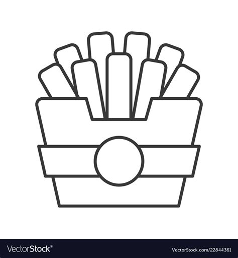 French Fries Food Outline Icon Royalty Free Vector Image