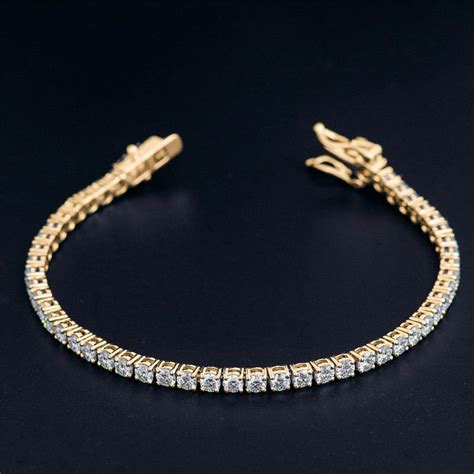 SB000016 Silver Moissanite Tennis Bracelet AuGain Gem