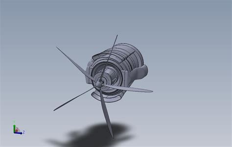 涡轮螺旋桨发动机3 Solidworks 2015 模型图纸免费下载 懒石网