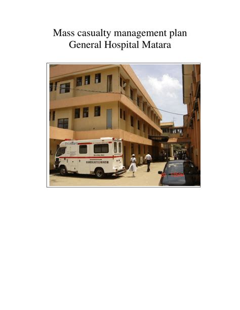 Pdf Mass Casualty Management Plan For General Hospitalmatara