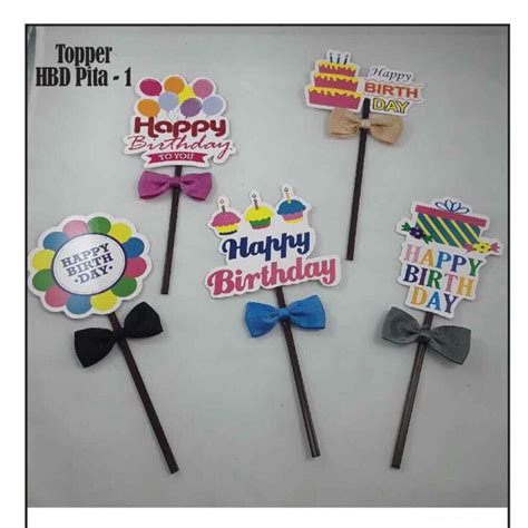 Jual Topper Ultah Hbd Happy Birthday Ulang Tahun Toper Dekorasi Hiasan