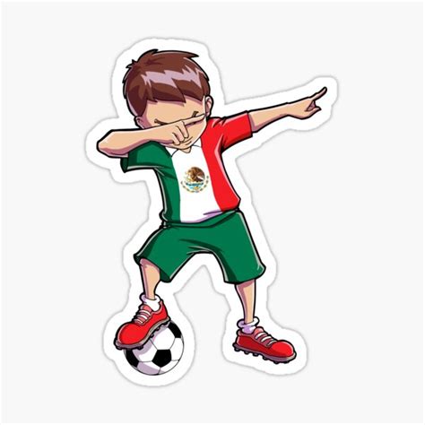 Pegatina Dabbing camiseta de fútbol para niños México regalo de fútbol