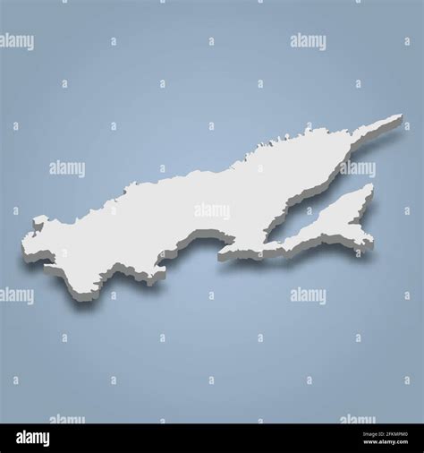 D Isometric Map Of Vanua Levu Is An Island In Fiji Isolated Vector