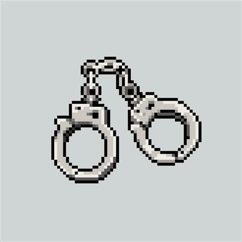 Pixel Art Illustration Handcuff Pixelated Handcuff Handcuff Secure