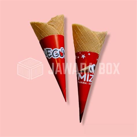 Jual Kemasan Mini Cone Eskrim Bungkus Contong Es Krim Paper Cone Mini