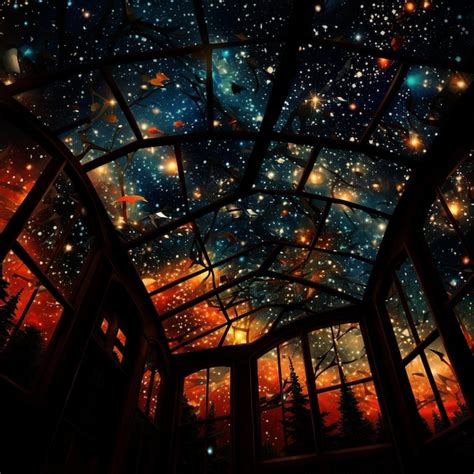 Un Techo Con Una Ventana Que Tiene Las Estrellas En L Foto Premium