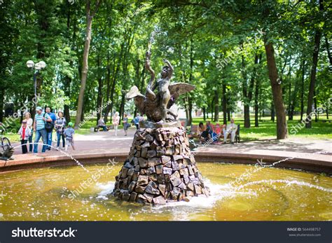 Naked Boy Swan Statue Fountain Summer Stock Photo Shutterstock